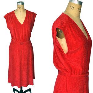 Vintage 60s JT Dress Co Sleeveless Red Dress